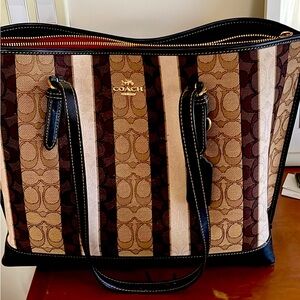 COPY - Coach Mollie Tote Bag in Signature Jacquard with Stripes